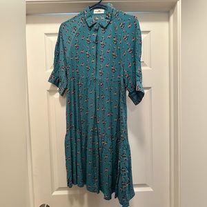 Natural Life Teal Floral Dress
